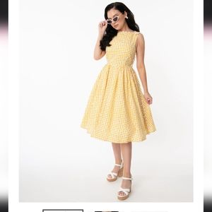 UNIQUE VINTAGE 🔥 Eyelet Gingham Dress